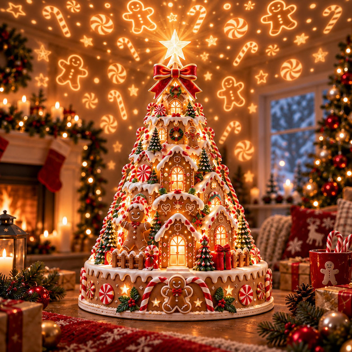 💯 Buy 2 Get 1 Free - 🎄 Christmas Village Projection Centerpiece