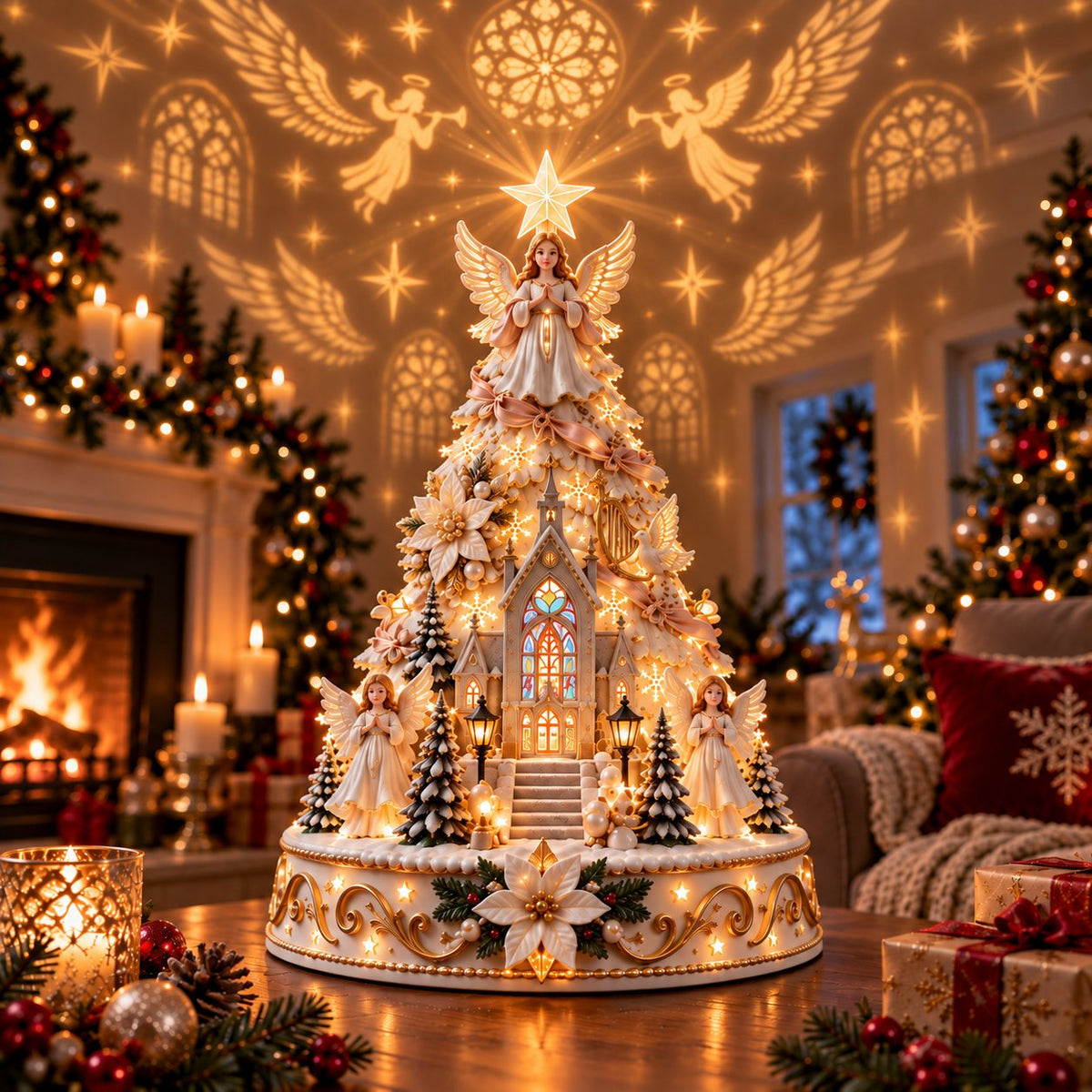 💯 Buy 2 Get 1 Free - 🎄 Christmas Village Projection Centerpiece