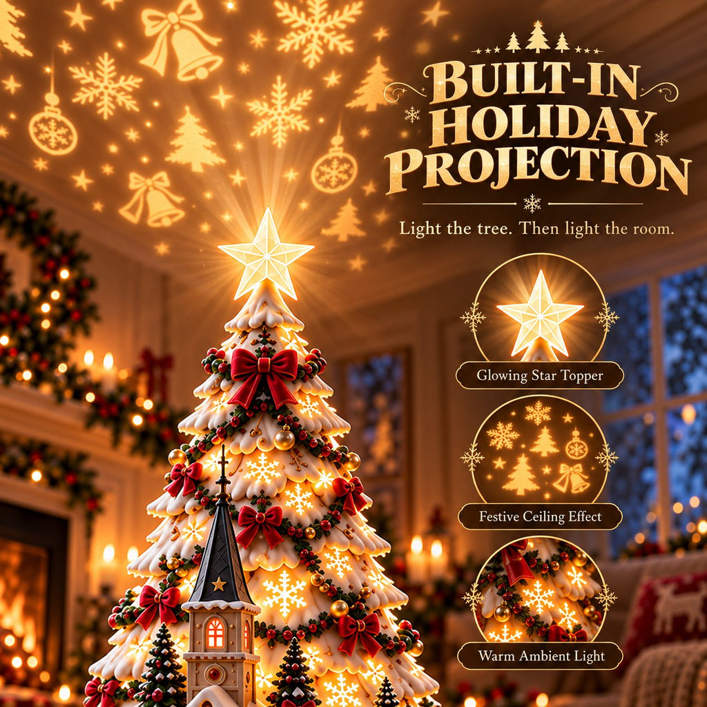 💯 Buy 2 Get 1 Free - 🎄 Christmas Village Projection Centerpiece