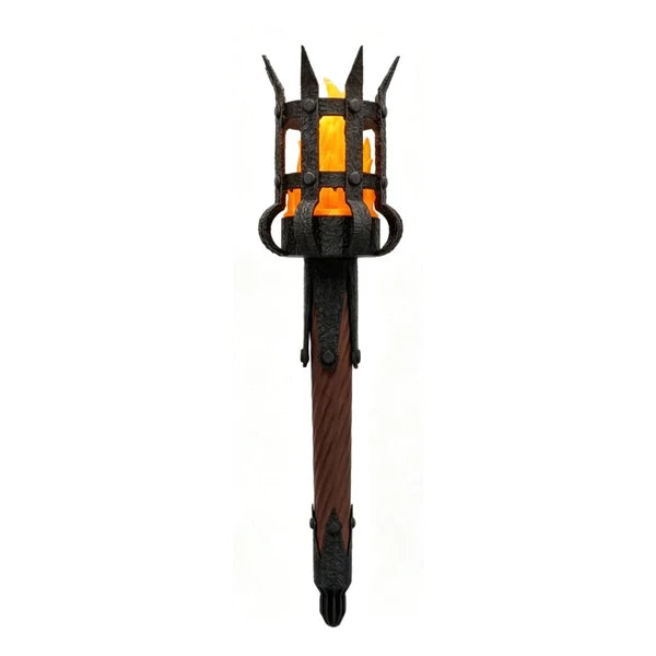 Medieval Torch Wall Sconce: Battery LED Realistic Candle Light with Remote - Torch + Wall Mount / Orange