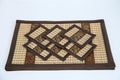 Handmade Thai Woven Straw Reed Place Mats and Coasters with Silk Elephant Design 6 Sets Gift