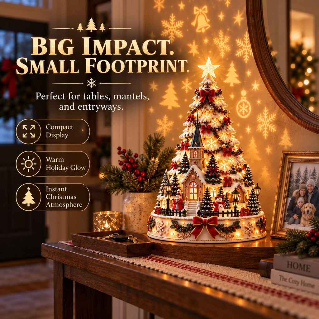 💯 Buy 2 Get 1 Free - 🎄 Christmas Village Projection Centerpiece