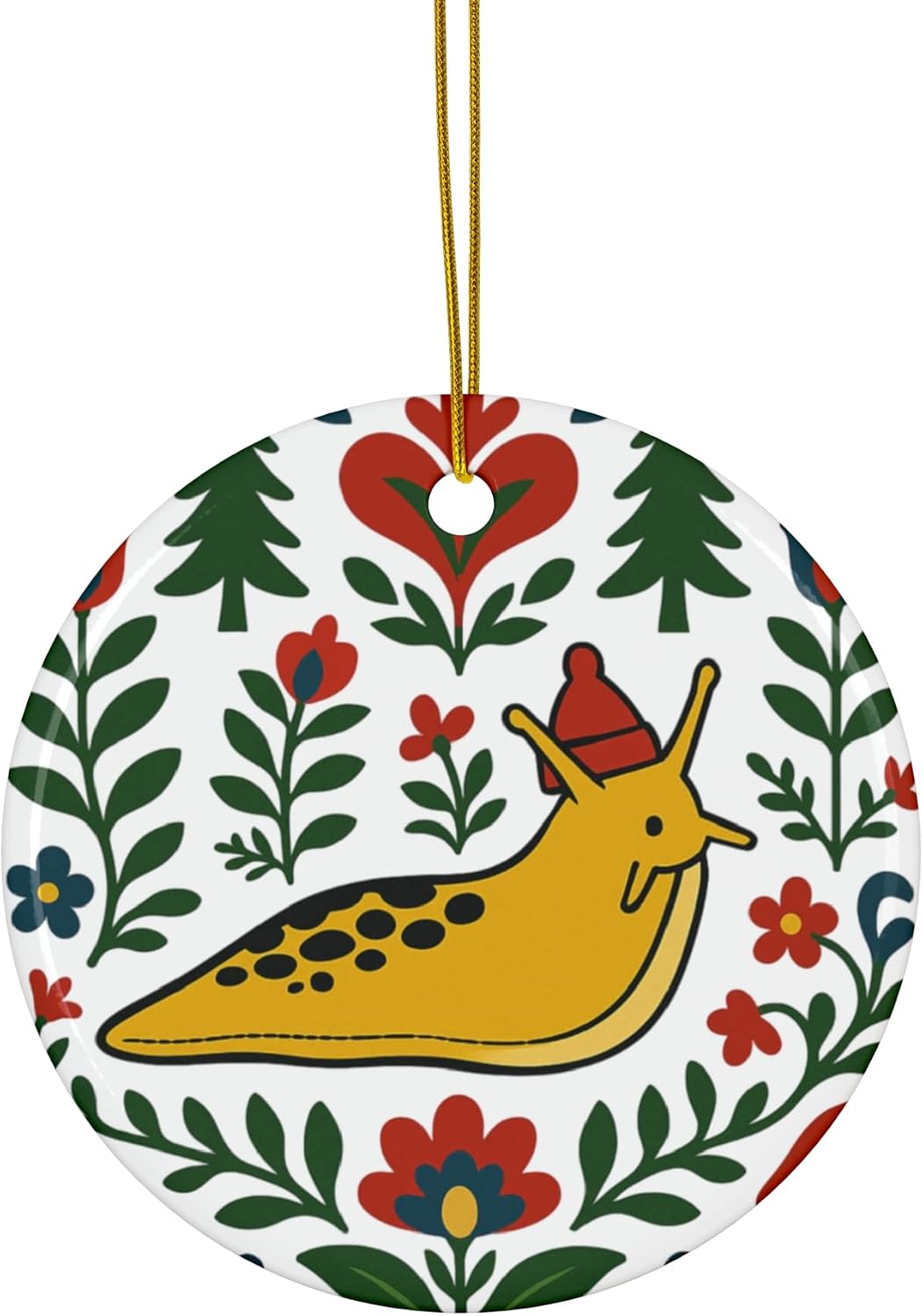 Banana Slug Ornament – Pacific Northwest PNW Christmas Tree Ornament, Glossy Ceramic Holiday Ornament, Personalized Christmas Ornaments 2025, Souvenir Gift for Nature Lovers