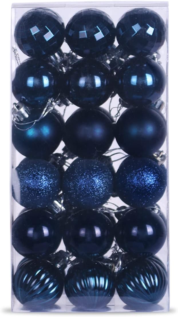 White Christmas Ornaments - Christmas Tree Decorations Shatterproof Hanging Balls for Birthday Wedding Holiday Decor Set of 36pcs, Multi-Sizes(1.6,2.5,3.2)