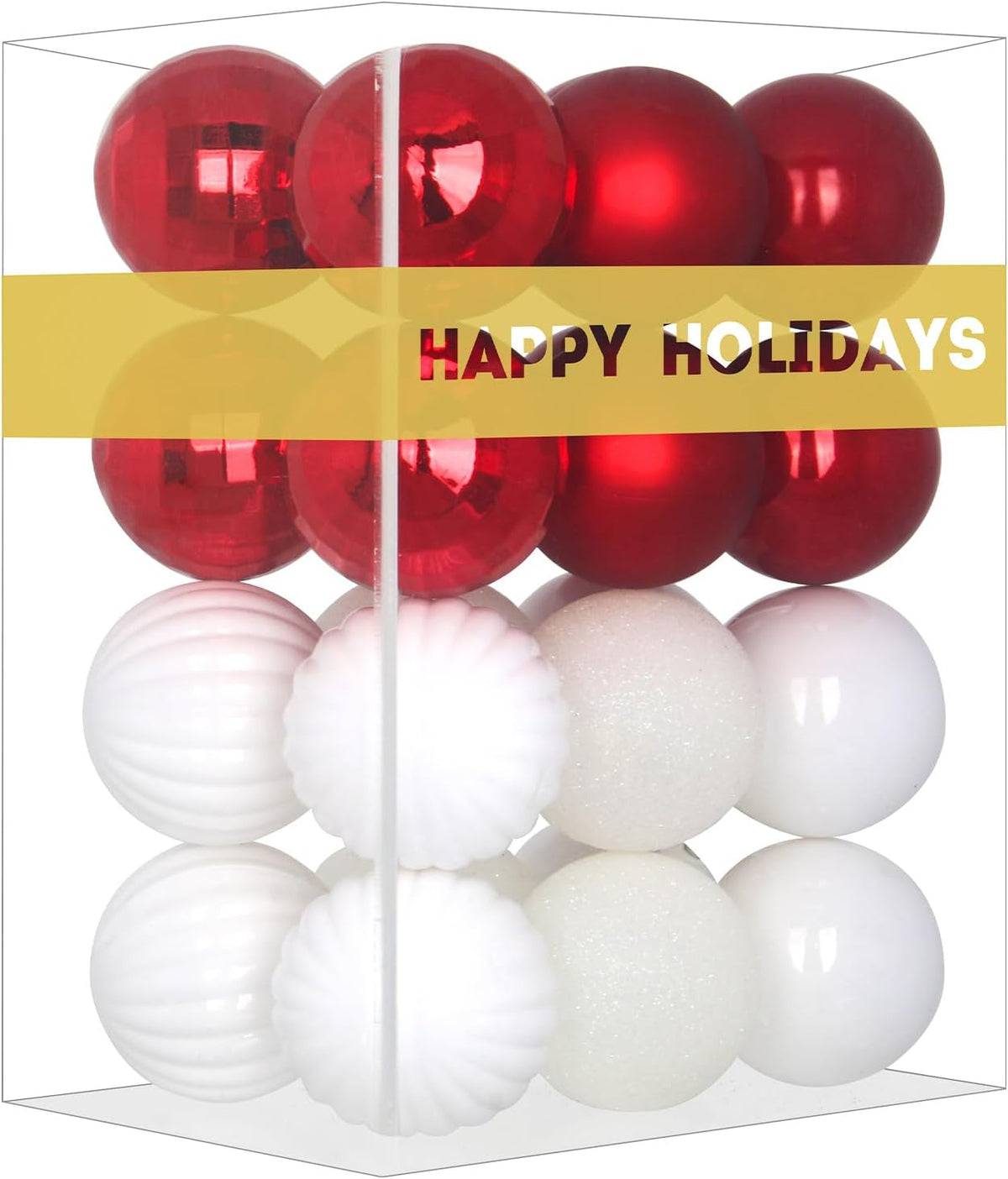 White Christmas Ornaments - Christmas Tree Decorations Shatterproof Hanging Balls for Birthday Wedding Holiday Decor Set of 36pcs, Multi-Sizes(1.6,2.5,3.2)