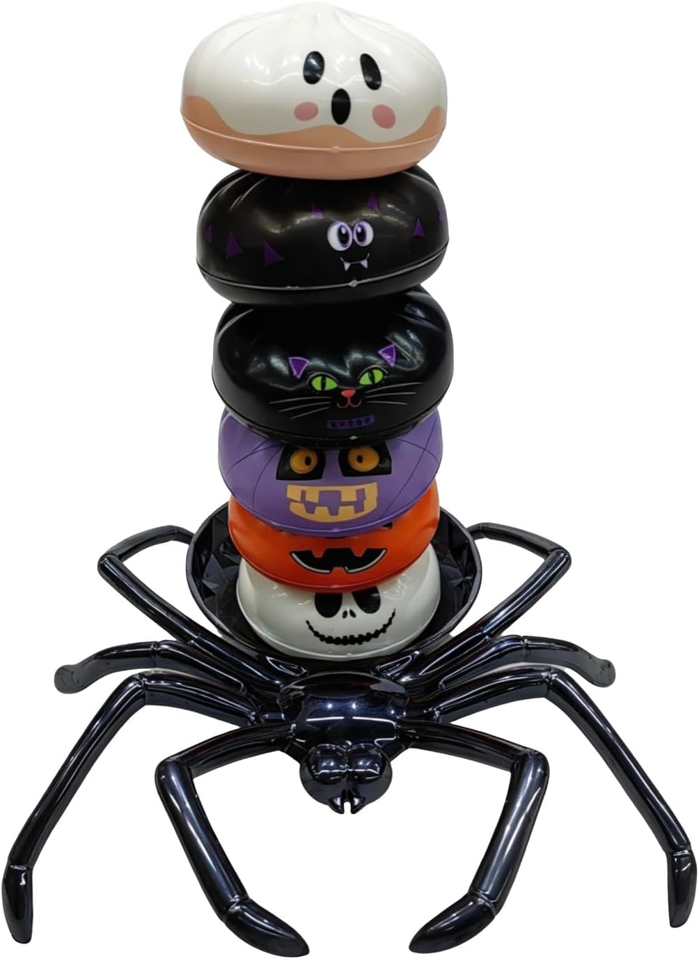 Halloween Dumpling Mystery Box 6 Pcs Tabletop Decor Set | Pumpkin Ghost Cat Skull Designs, Soft PU Material, Steamer Basket Display, Collectible Ornament