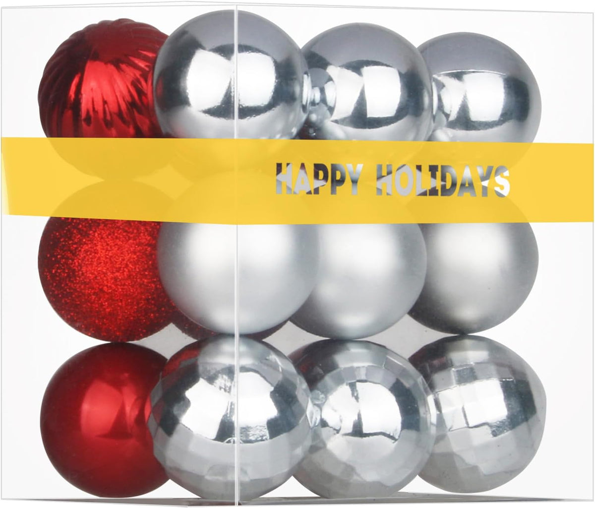 White Christmas Ornaments - Christmas Tree Decorations Shatterproof Hanging Balls for Birthday Wedding Holiday Decor Set of 36pcs, Multi-Sizes(1.6,2.5,3.2)