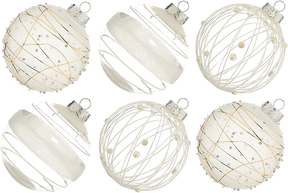 XmasExp Christmas Ball Ornaments Set, Shatterproof Christmastree Decorations,12ct Large Plastic Hanging Ornaments, 70mm/2.76,White