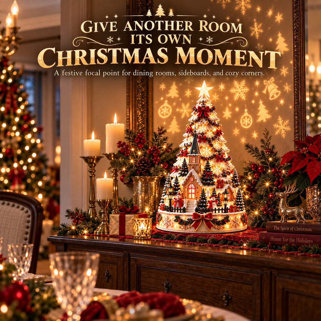 💯 Buy 2 Get 1 Free - 🎄 Christmas Village Projection Centerpiece