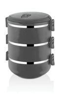 Freshbox 3-Layer Stainless Steel Bento Lunch Box (Black)
