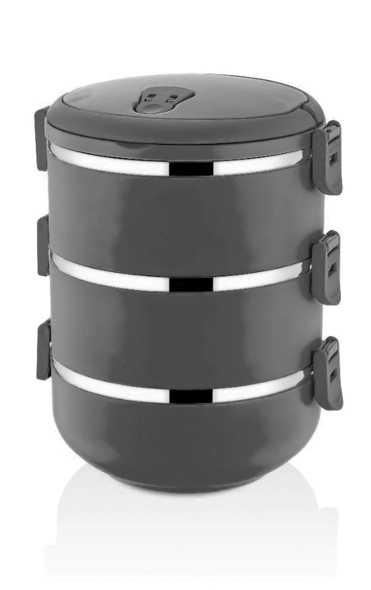 Freshbox 3-Layer Stainless Steel Bento Lunch Box (Black)