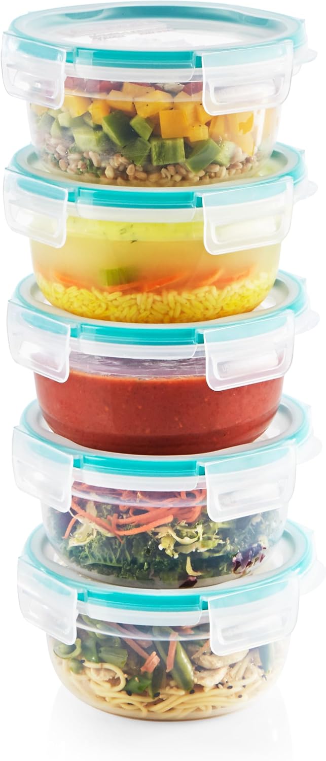 Snapware Plastic Total Solutions (14-Pack, Mixed Sizes) Food Storage Set | Plastic meal prep containers with plastic BPA-free lids with 4 locking tabs, microwave, dishwasher, & freezer safe