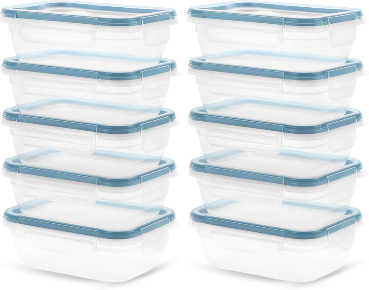 Snapware Plastic Total Solutions (14-Pack, Mixed Sizes) Food Storage Set | Plastic meal prep containers with plastic BPA-free lids with 4 locking tabs, microwave, dishwasher, & freezer safe