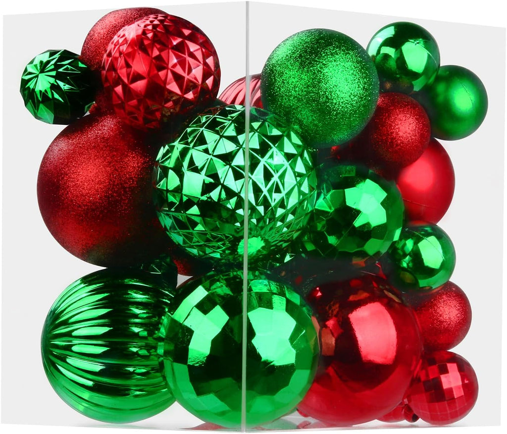 White Christmas Ornaments - Christmas Tree Decorations Shatterproof Hanging Balls for Birthday Wedding Holiday Decor Set of 36pcs, Multi-Sizes(1.6,2.5,3.2)