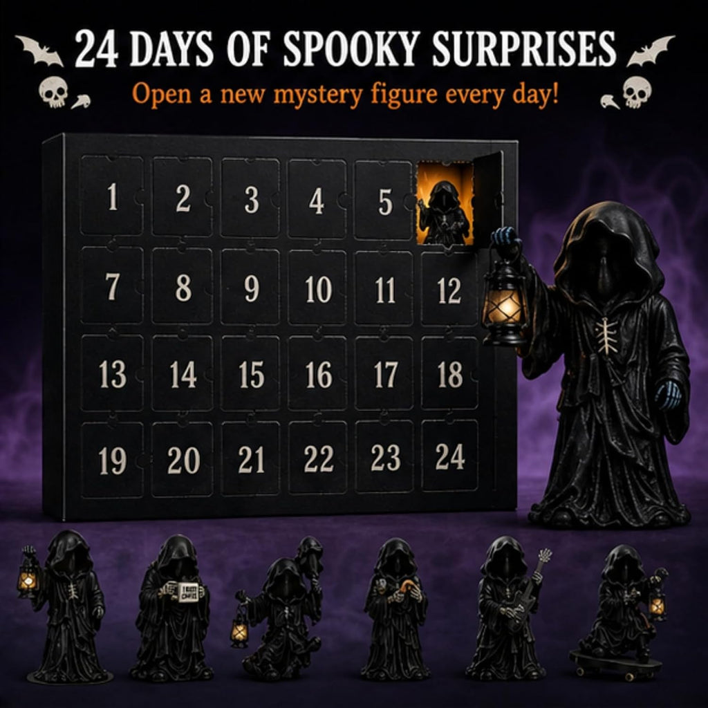 2026 Halloween Advent Calendar, 24-Day Grim Reaper Mystery Figure Countdown Calendar