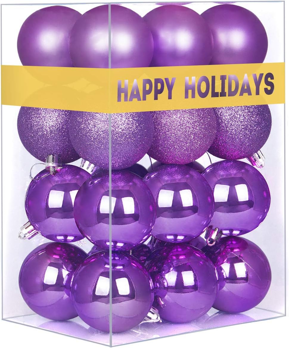 White Christmas Ornaments - Christmas Tree Decorations Shatterproof Hanging Balls for Birthday Wedding Holiday Decor Set of 36pcs, Multi-Sizes(1.6,2.5,3.2)