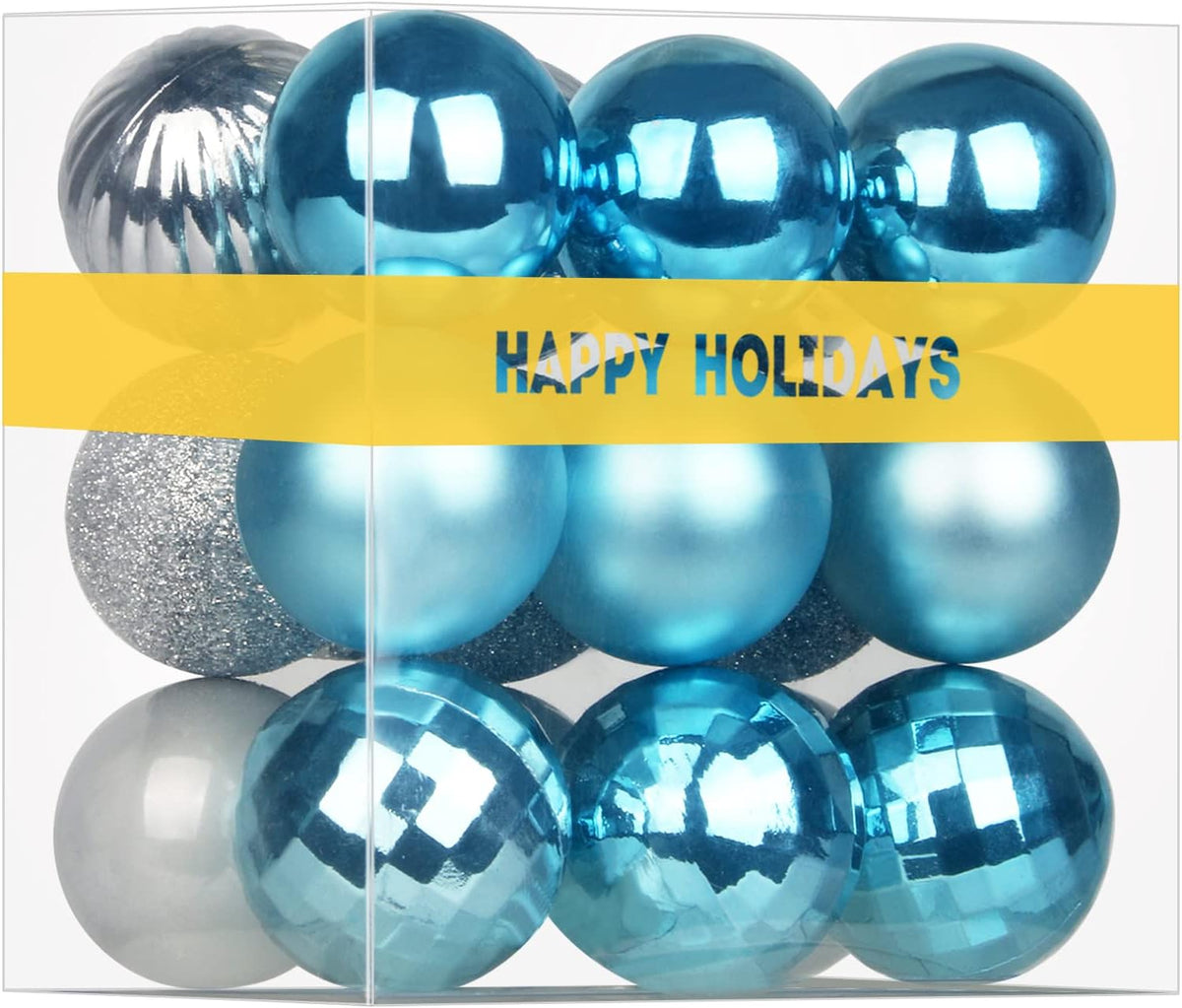 White Christmas Ornaments - Christmas Tree Decorations Shatterproof Hanging Balls for Birthday Wedding Holiday Decor Set of 36pcs, Multi-Sizes(1.6,2.5,3.2)