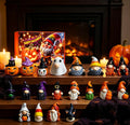 Halloween Advent Calendar Mystery Blind Box, 24 Pcs Mini Gnome Figurines Collectible Set, Spooky Cute Halloween Decorations for Desk Home, Holiday Party Favors Gifts for Gnome Lovers Adults (Purple)