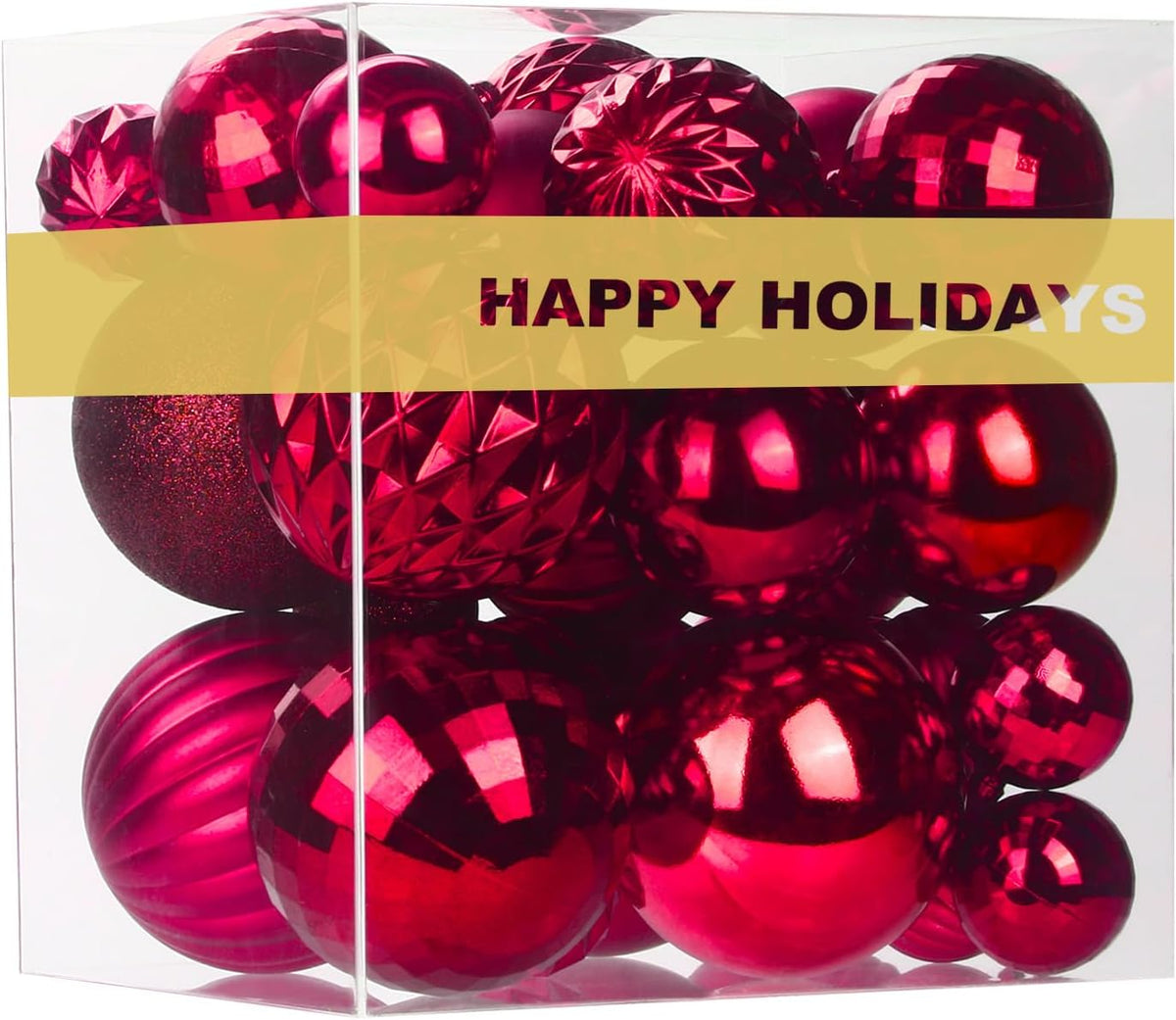 White Christmas Ornaments - Christmas Tree Decorations Shatterproof Hanging Balls for Birthday Wedding Holiday Decor Set of 36pcs, Multi-Sizes(1.6,2.5,3.2)