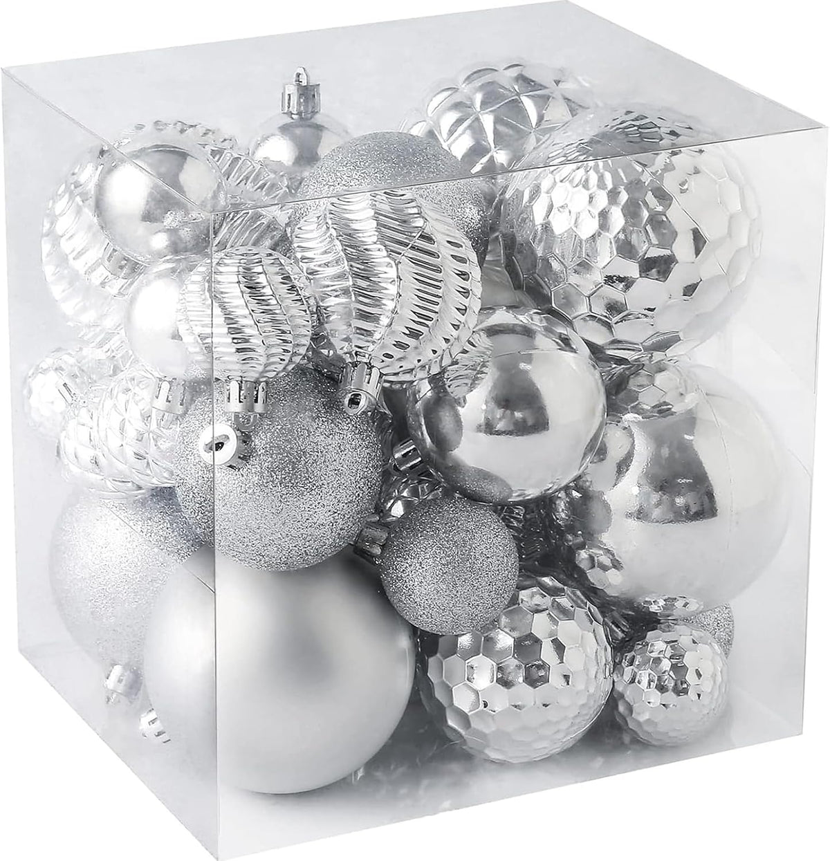 Christmas Balls Ornaments -36pcs Shatterproof Christmas Tree Decorations with Hanging Loop for Xmas Tree Wedding Holiday Party Home Decor,6 Styles in 3 Sizes(White)