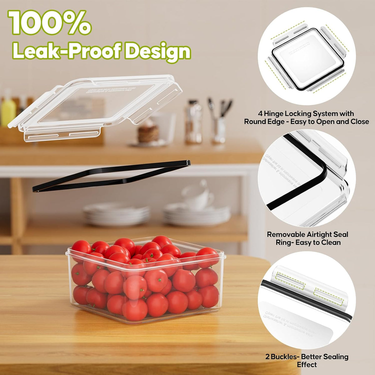 42 PCS Food Storage Containers with Lids Reusable (21 Containers & 21 Lids) | Plastic Food Containers for Kitchen Storage and Organization BPA-Free Leakproof Meal Prep Container with Labels & Pen