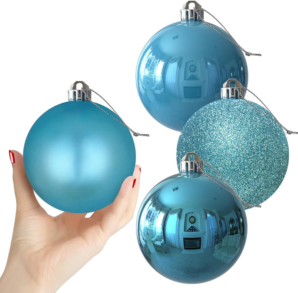 White Christmas Ornaments - Christmas Tree Decorations Shatterproof Hanging Balls for Birthday Wedding Holiday Decor Set of 36pcs, Multi-Sizes(1.6,2.5,3.2)