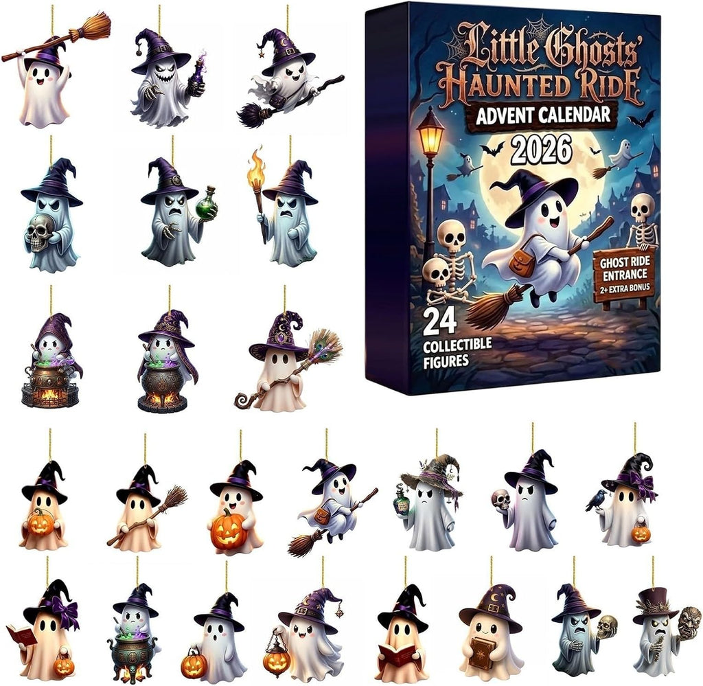 Halloween Advent Calendar 2026 Halloween Countdown Calendar | Gift Box for Horror Lovers 24 Nights Spooky Surprise with 24 Mini Acrylic Fright Figurines Scary Blind Box