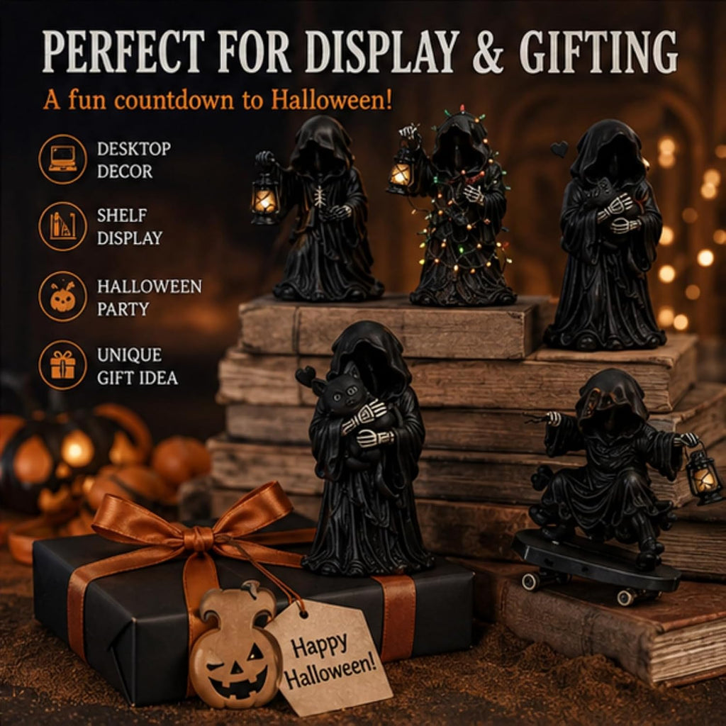2026 Halloween Advent Calendar, 24-Day Grim Reaper Mystery Figure Countdown Calendar