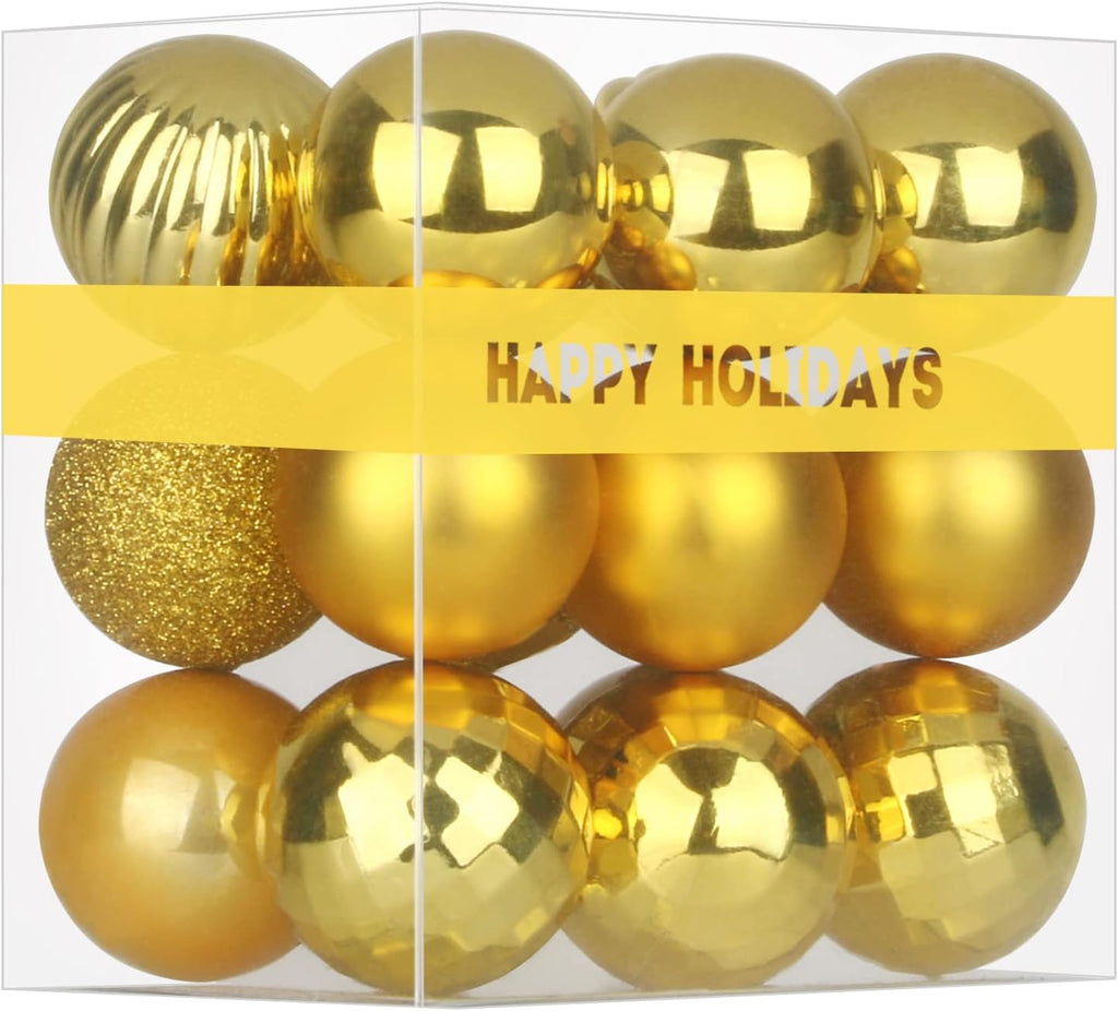 White Christmas Ornaments - Christmas Tree Decorations Shatterproof Hanging Balls for Birthday Wedding Holiday Decor Set of 36pcs, Multi-Sizes(1.6,2.5,3.2)