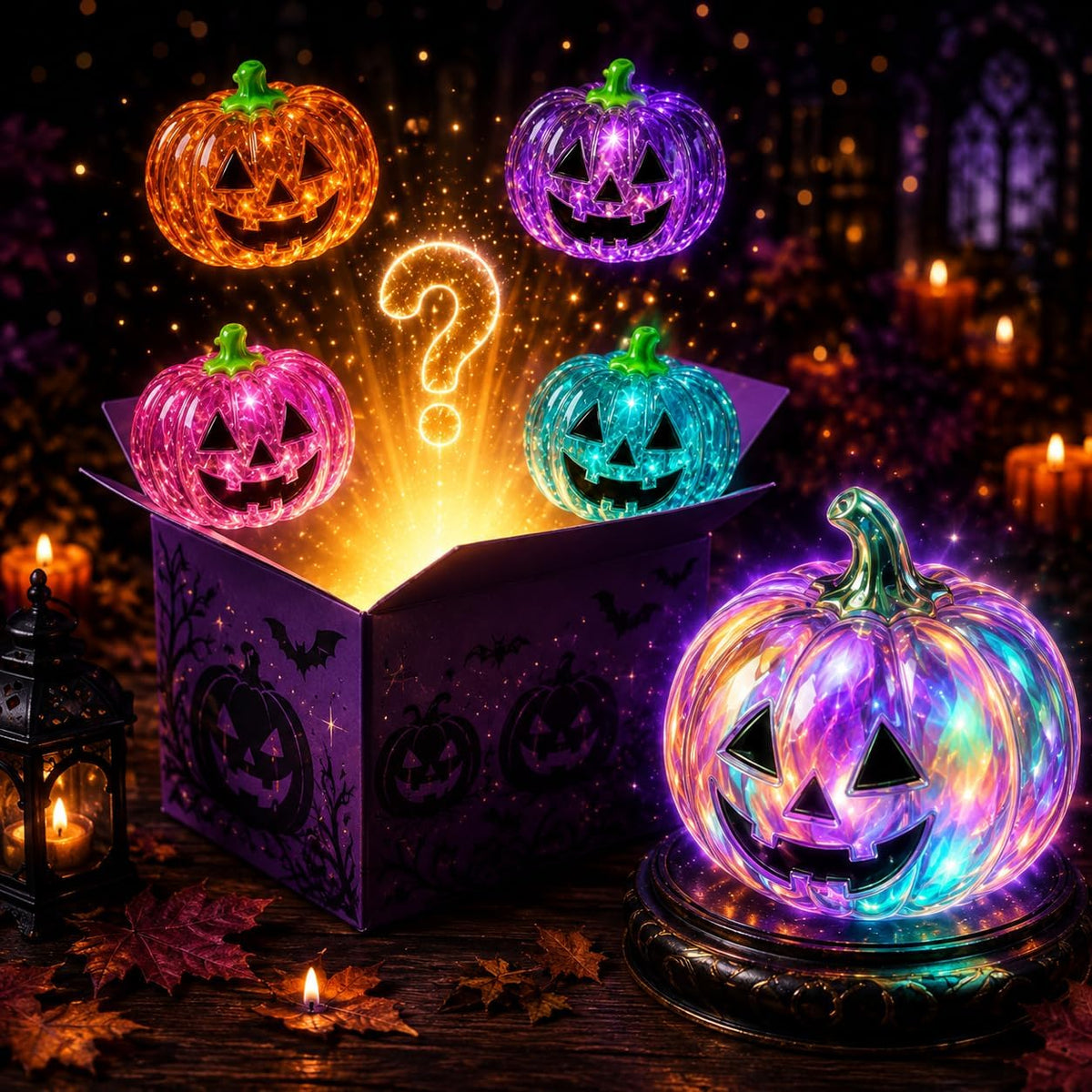 Halloween Pumpkin Squishy Mystery Box Surprise Squishy with Hidden Rare Glitter Edition, Soft Slow-Rising Sensory Fidget for Adults, Fun Collectible Gift for Fall & Halloween，5 ＰＣＳ