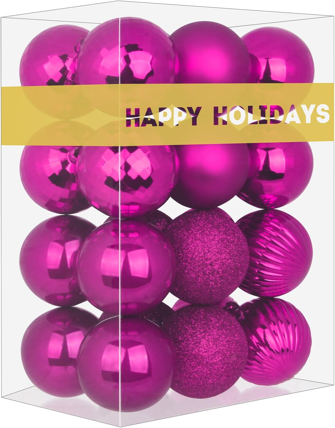 White Christmas Ornaments - Christmas Tree Decorations Shatterproof Hanging Balls for Birthday Wedding Holiday Decor Set of 36pcs, Multi-Sizes(1.6,2.5,3.2)