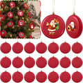 48 Pcs 3.15 Inch Red Christmas Ornaments Blank Flat Discs Ball | Matte Surface for Painting Stickers Decals, Xmas Tree Hanging Decorations, DIY Crafts Projects, Shatterproof