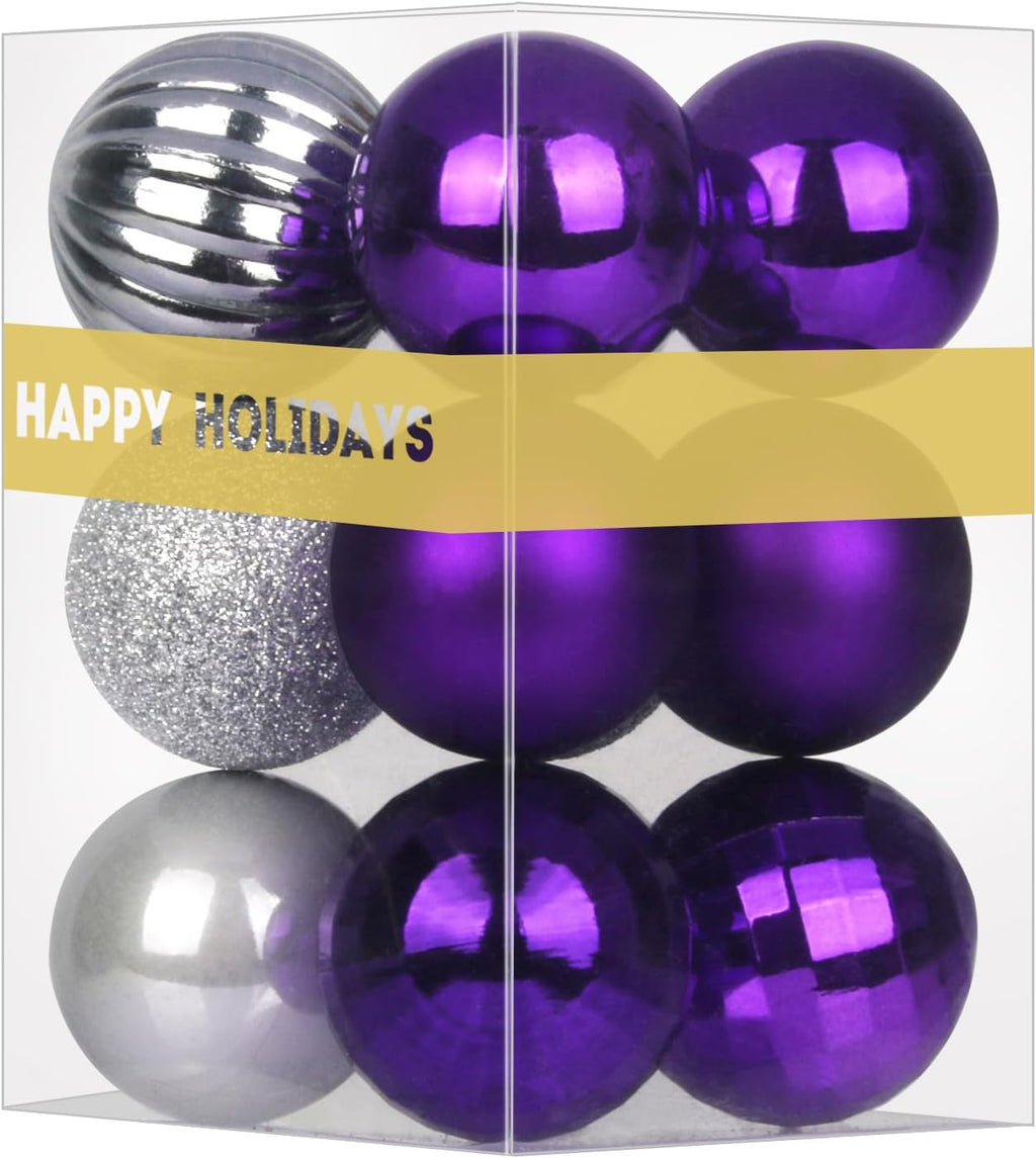 White Christmas Ornaments - Christmas Tree Decorations Shatterproof Hanging Balls for Birthday Wedding Holiday Decor Set of 36pcs, Multi-Sizes(1.6,2.5,3.2)