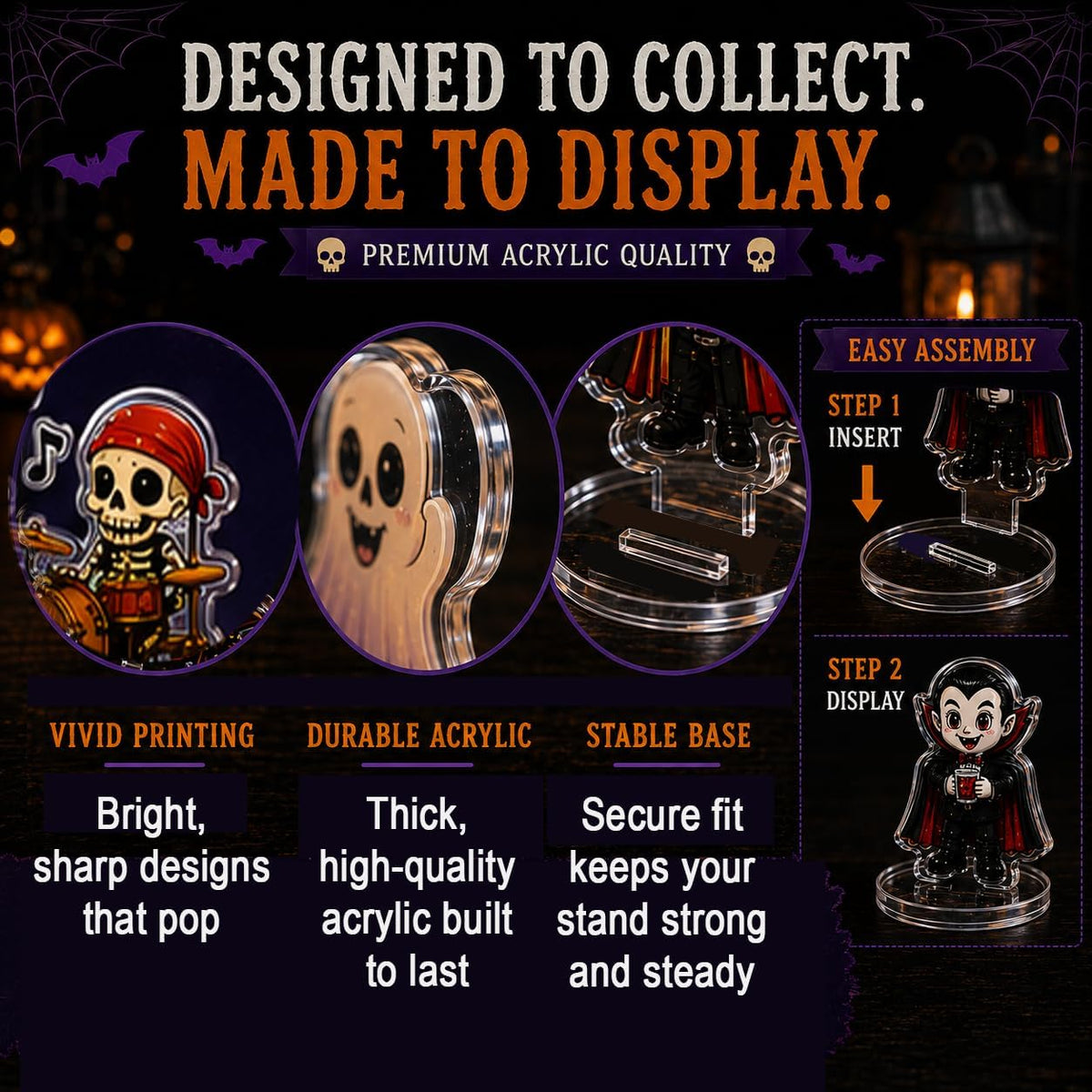 Halloween Advent Calendar 2026, 24-Day Countdown with 24 Acrylic Standees | Halloween Advent Calendar Halloween Countdown 24 Daily Surprises Halloween Collectibles Spooky Home Decor