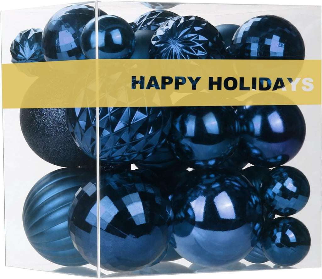 White Christmas Ornaments - Christmas Tree Decorations Shatterproof Hanging Balls for Birthday Wedding Holiday Decor Set of 36pcs, Multi-Sizes(1.6,2.5,3.2)
