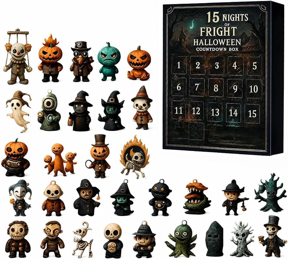 31 Nights Halloween Countdown Calendar Blind Box Advent Mini Figurines | Resin Ghost Pumpkin Skull Witch Halloween Party Decoration Gift