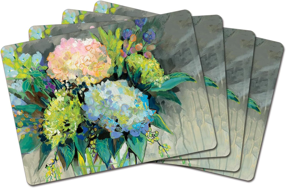 Cala Home Midnight Garden Boxed Set of 4 Premium Hardboard Placemats | Decorative, Layered Construction, and Easily Wipes Clean