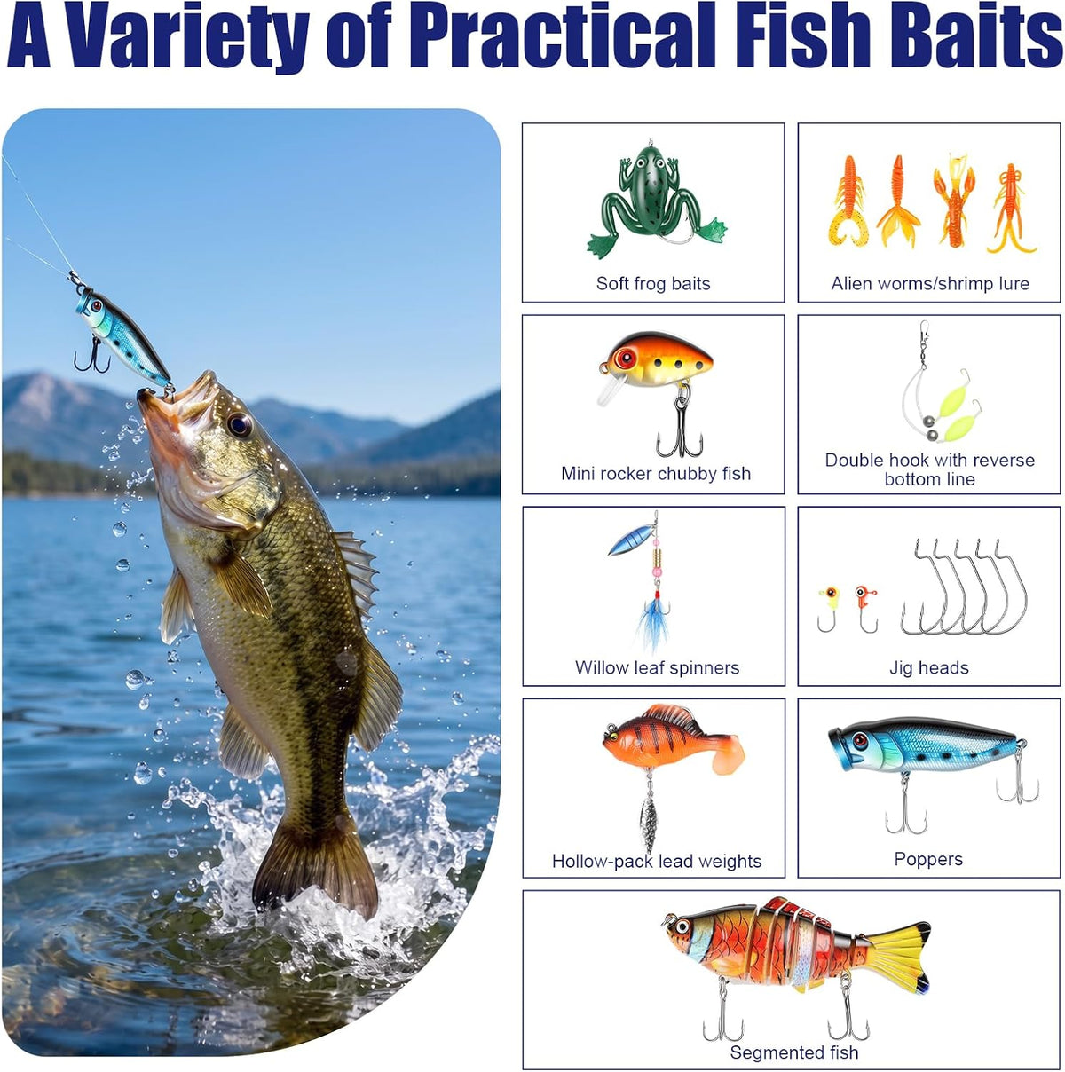 Fishing Advent Calendar 2026,24 Day Christmas Countdown Calendar for Adults,Fishing Gifts Set with Fishing Rod Cable Reel Lures Tackle Tackle Box,Xmas Gifts for Men Teens boys Anglers Fisherman