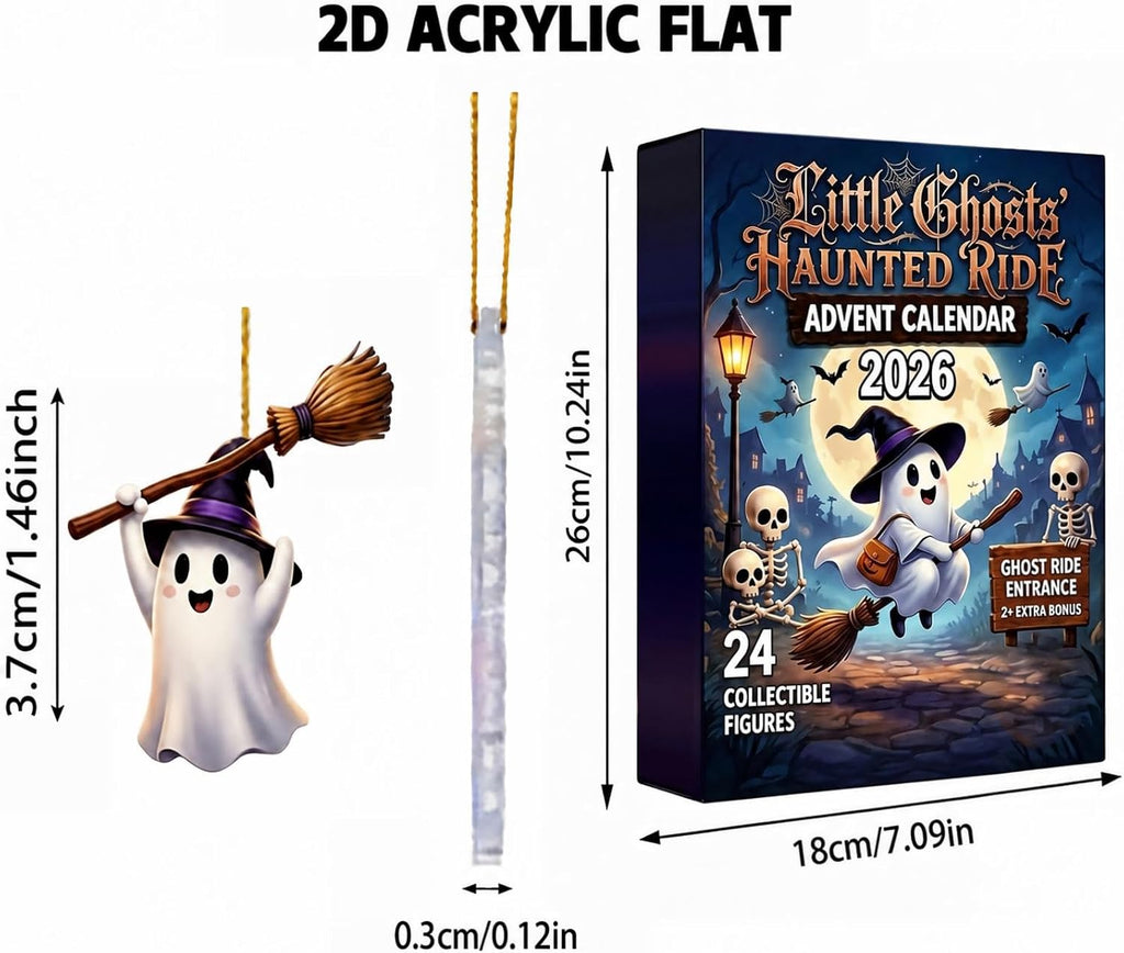 Halloween Advent Calendar 2026 Halloween Countdown Calendar | Gift Box for Horror Lovers 24 Nights Spooky Surprise with 24 Mini Acrylic Fright Figurines Scary Blind Box