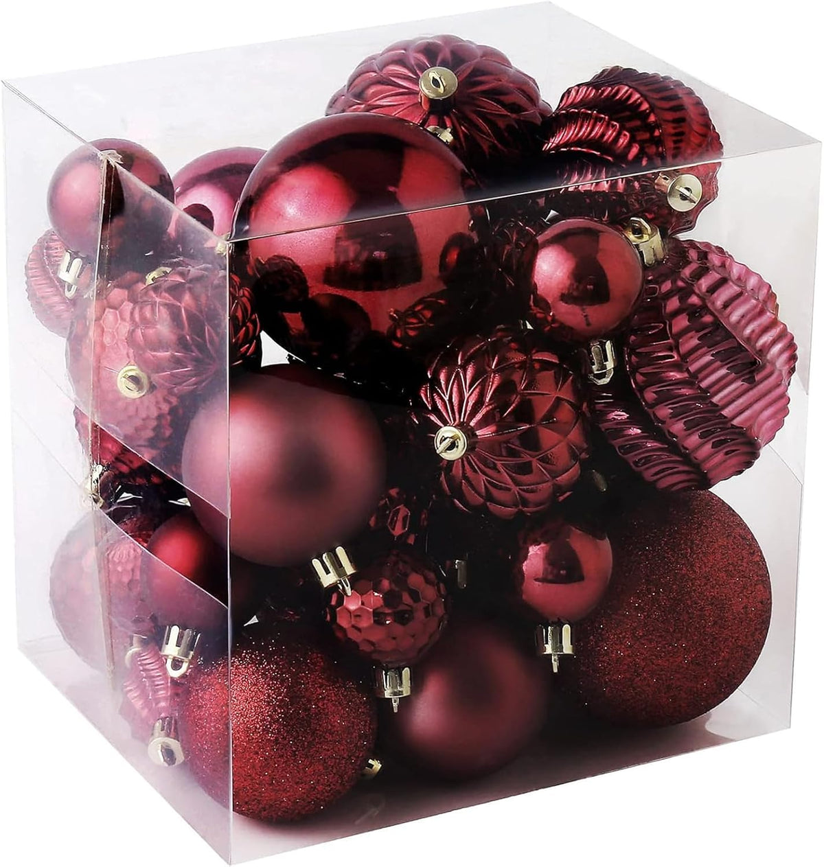 Christmas Balls Ornaments -36pcs Shatterproof Christmas Tree Decorations with Hanging Loop for Xmas Tree Wedding Holiday Party Home Decor,6 Styles in 3 Sizes(White)