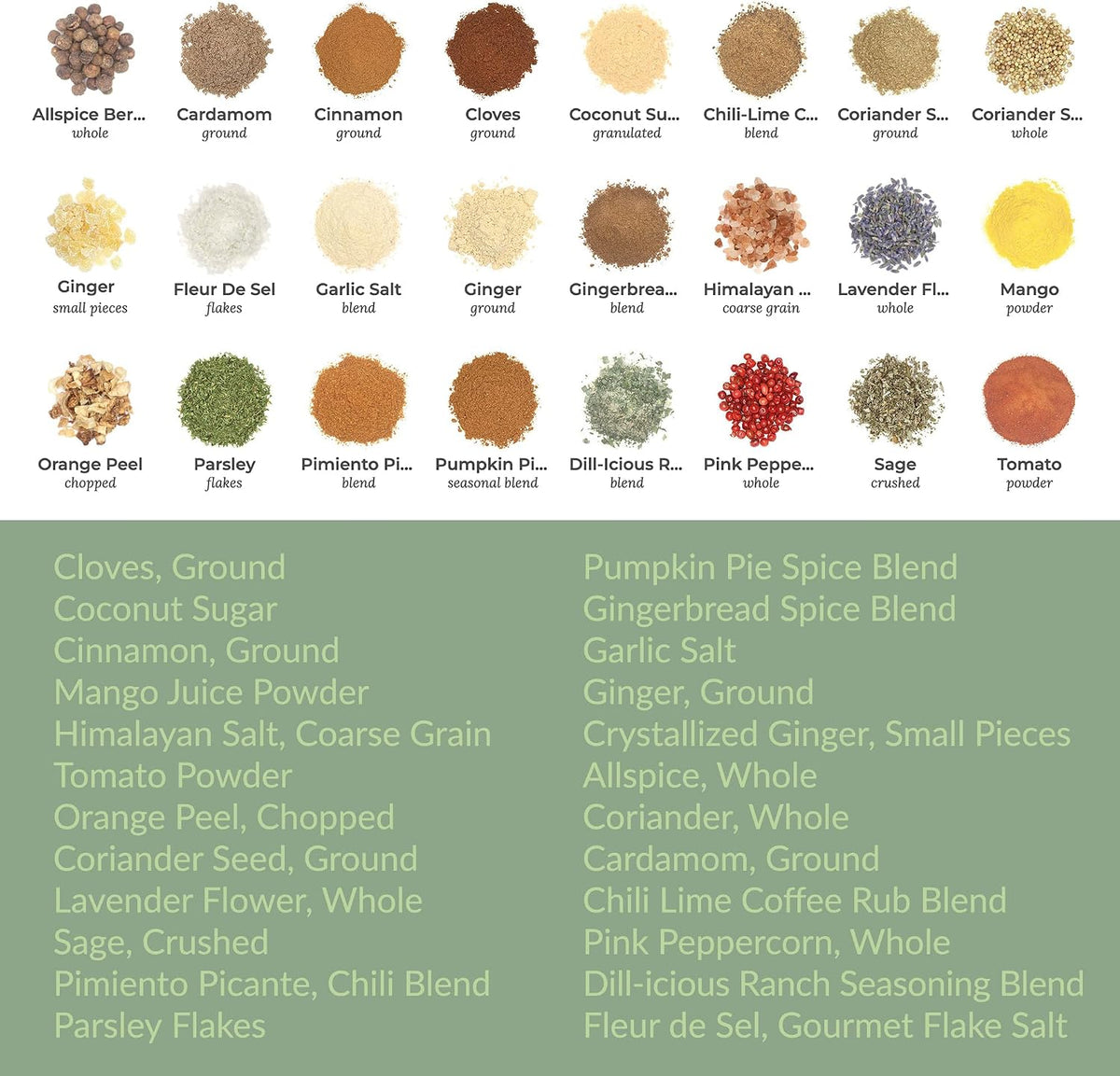 Spice Advent Calendar - Christmas Countdown with 24 Sample-Size Spices