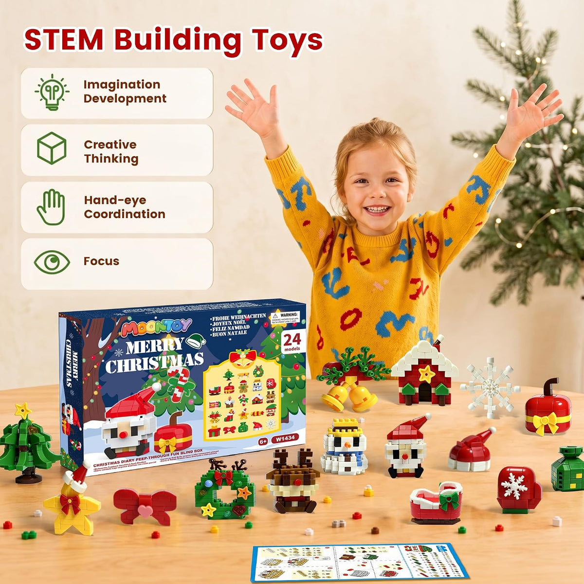 Christmas Advent Calendar 2026 Building Sets Micro Mini Xmas Blocks Kit | 24 Days Countdown Christmas Building Blocks, Christmas Holiday Gift Party Favor for Adults Girls Boys Ages 12+