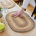 Homespice Apple Pie Braided Coasters for Country Decor, Round 4 Set of 6 | Red Absorbent Drink Coasters for Tabletop, Absorbs Moisture, Rich Colors, Durable and Easy to Clean