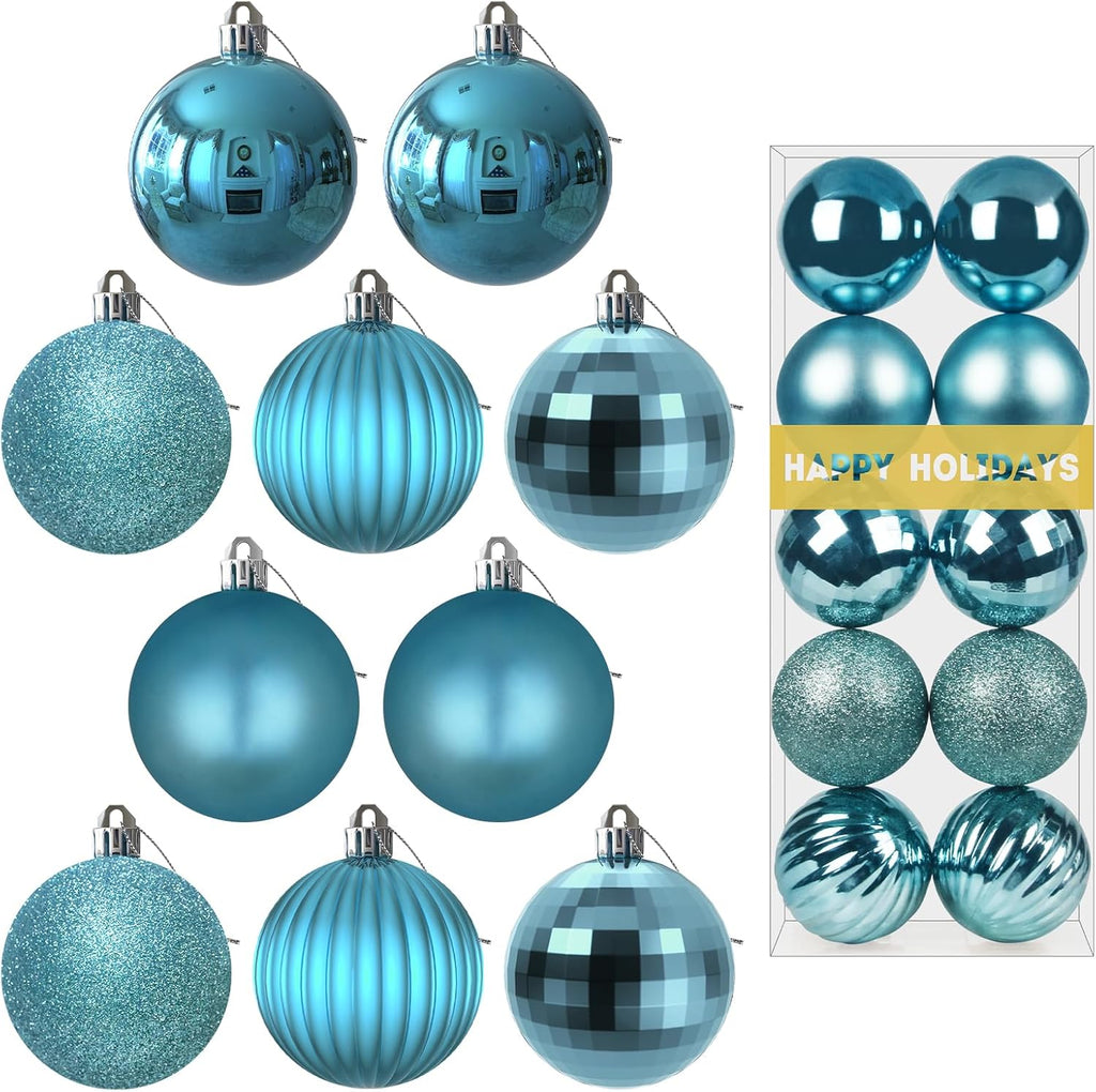 White Christmas Ornaments - Christmas Tree Decorations Shatterproof Hanging Balls for Birthday Wedding Holiday Decor Set of 36pcs, Multi-Sizes(1.6,2.5,3.2)