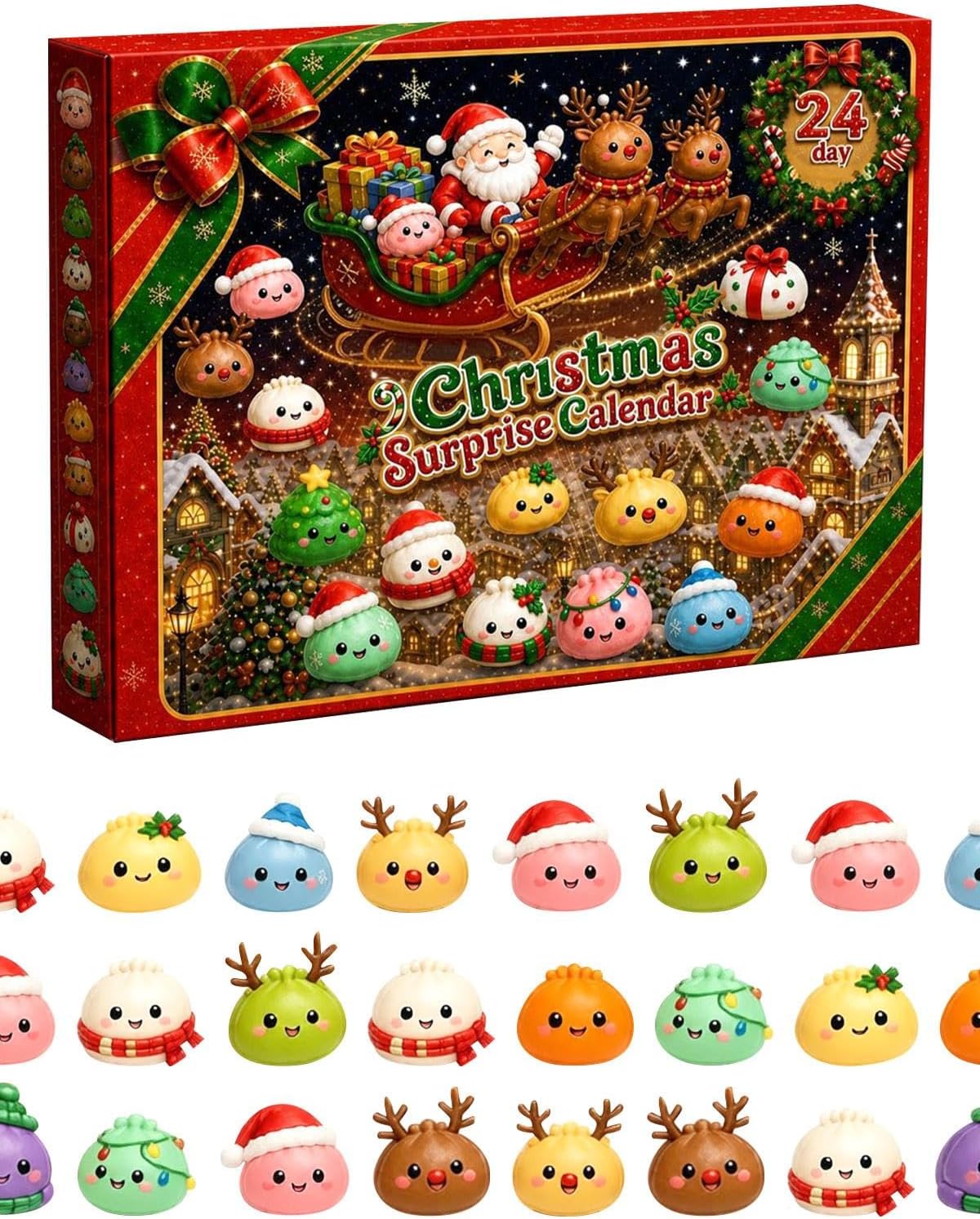 Christmas Squishies Advent Calendar 2026 Countdown for Adults | 24 Days of Surprises Squishy Toys Box, Fidget Christmas Countdown Calendar, Xmas Toys for Sock Stuffing & Christmas Gift