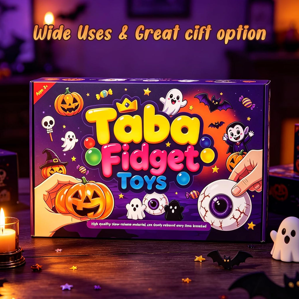 17Pcs Halloween Squishy Toys Kit, Slow Squeeze Squishies Fidget Toys Set | Spooky Stress Relief Sensory Toys, Squishy Box Surprise Squishy Fun Box Set for Halloween Trick Or Treat