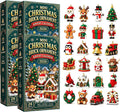 24-Day Mini Christmas Ornament Advent Calendar, 2D Acrylic Designs | Christmas Advent Calendar with Hanging Rope, Festive Hanging Decorations for Christmas Trees, Garlands & Mantels Display