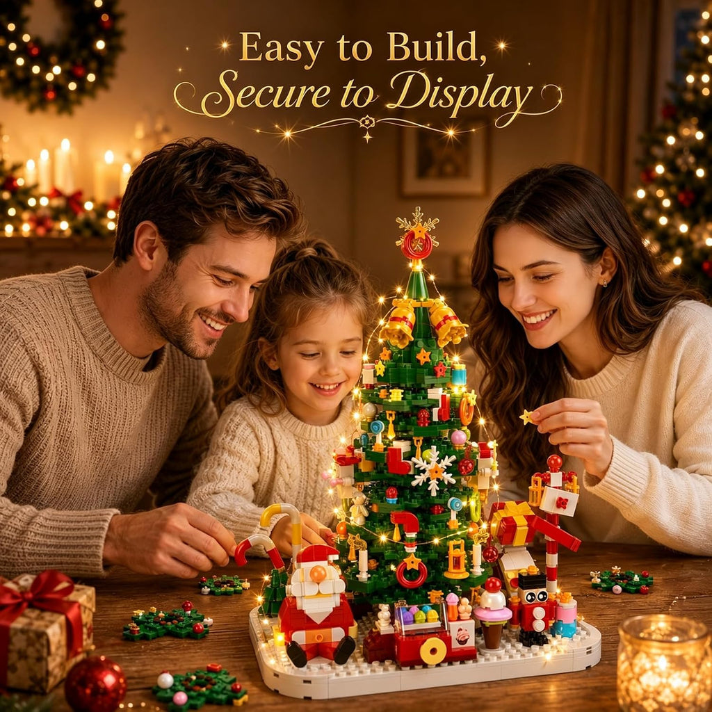Advent Calendar 2026 Christmas Tree Building Blocks Set with warm Light | Gingerbread House Kit,Advent Calendar 2026,Easy assembly, secure fit, sturdy construction, Adults Kids Friendly