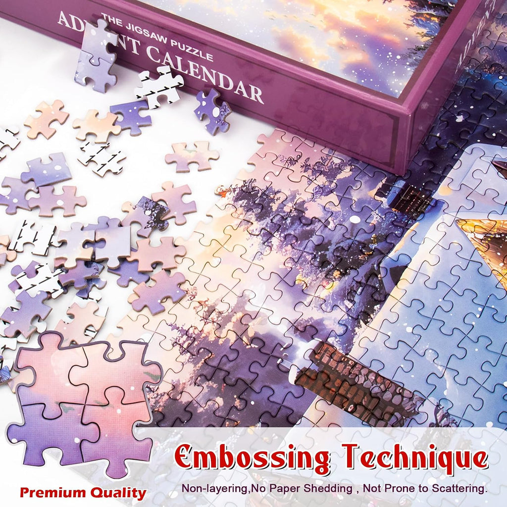 Puzzle Advent Calendar 2026 – 24 Days Christmas Countdown Jigsaw Puzzle | 1008-Piece with 42 Pieces Per Day | Includes 1:1 Poster | Holiday Gift for Teens Adults | 19.7 x 27.6 Inches