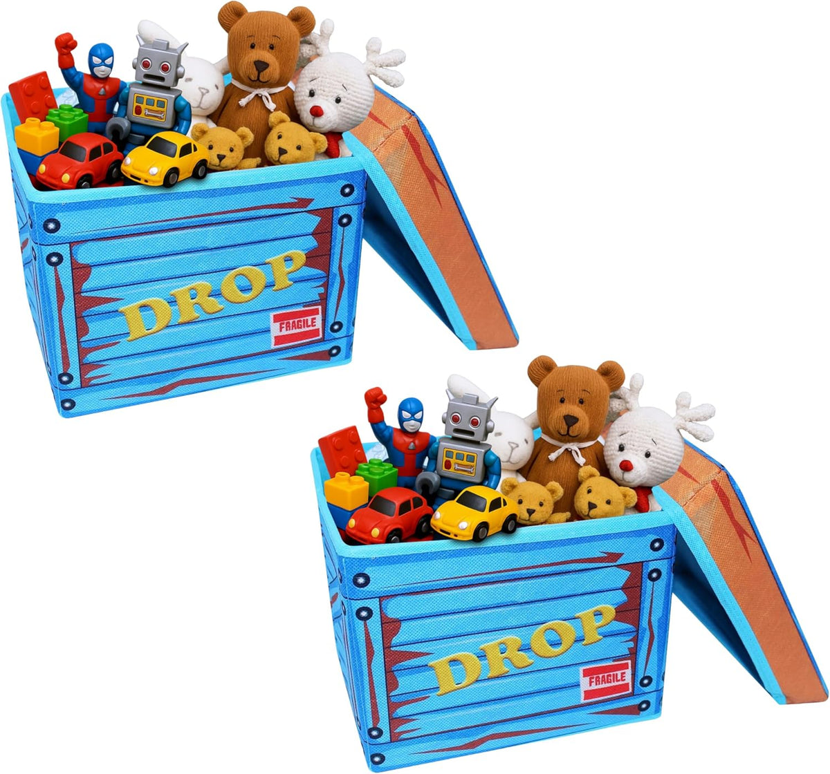 Fabric Loot Box, Collapsible Box with Lid, 18 x 14 x 14 In - Large - 1 Pk | Sturdy, Roomy, Collapsible Chest & Storage Basket, Stuffed Animal Storage, Gaming Gear, Party Décor, Gift Basket